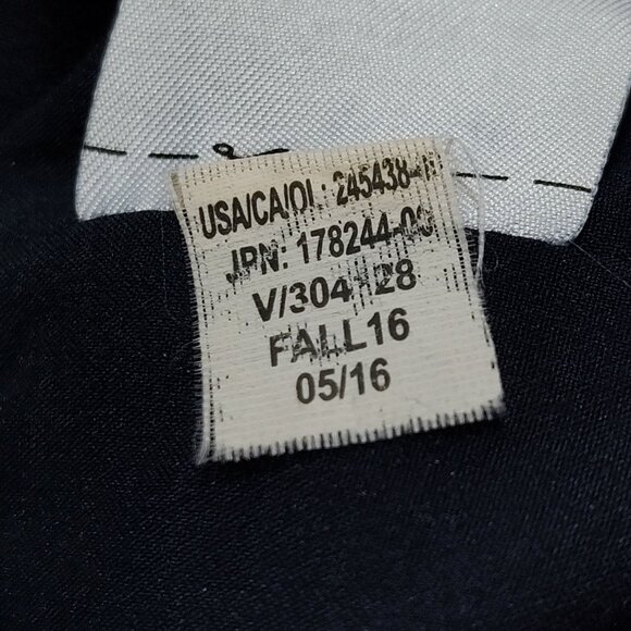 Banana Republic Jacquard Sheath Dress Size 4 Sleeveless Knee Length Lined Navy - Picture 9 of 14